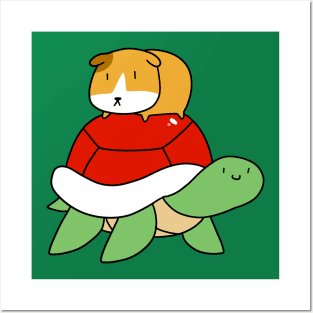 Red Shelled Turtle and Guinea Pig Posters and Art